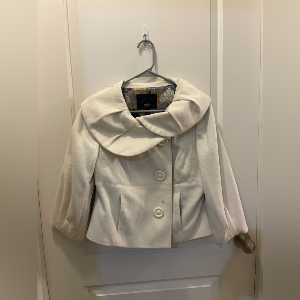 Wool cream dressy coat